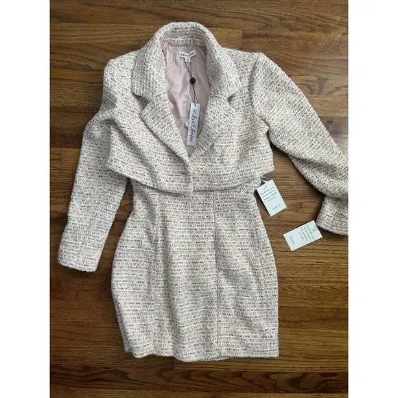 For Love & Lemons Dionne Tweed Jacket & Mini Dress Size S New - Picture 2 of 10